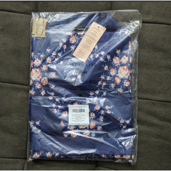 Morgan Lane XFabFitFun Allie RobeNavy Blue Floral S/M - Picture 5 of 9